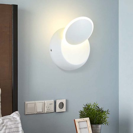 đèn hắt tường hiện đại màu trắng hình tròn xoay nhiều góc