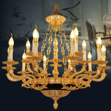 Đèn chùm đồng nến cổ điển 17 Bóng Venus  Y7039/12+5+1