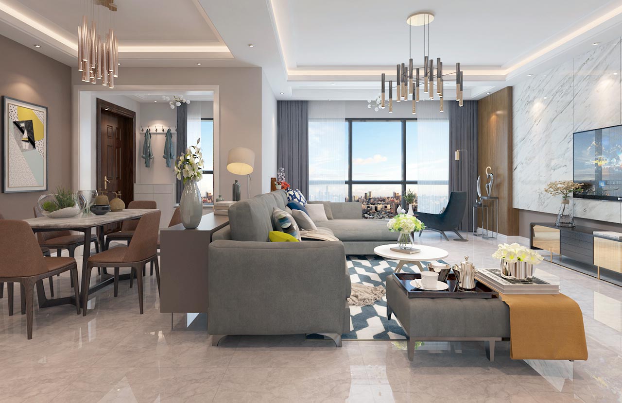 thiết kế nội thất và đèn trang trí căn hộ chung cư