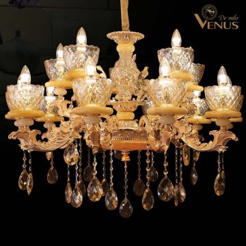 Đèn chùm chao Thủy tinh 15 Bóng Φ800 Venus VR8030/10+5