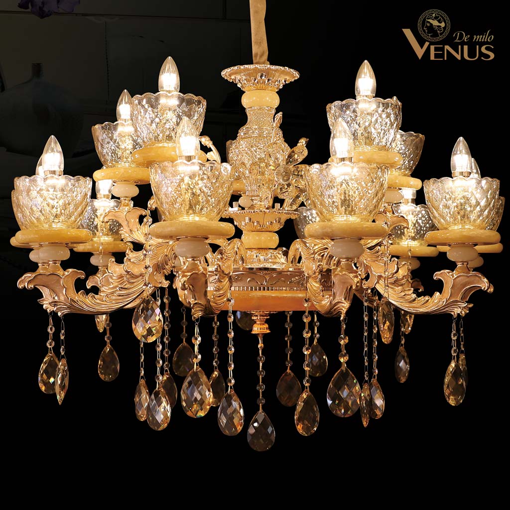 Đèn chùm chao Thủy tinh 15 Bóng Φ800 Venus VR8030/10+5 Đèn chùm chao Thủy tinh 15 Bóng Φ800 Venus VR8030/10+5