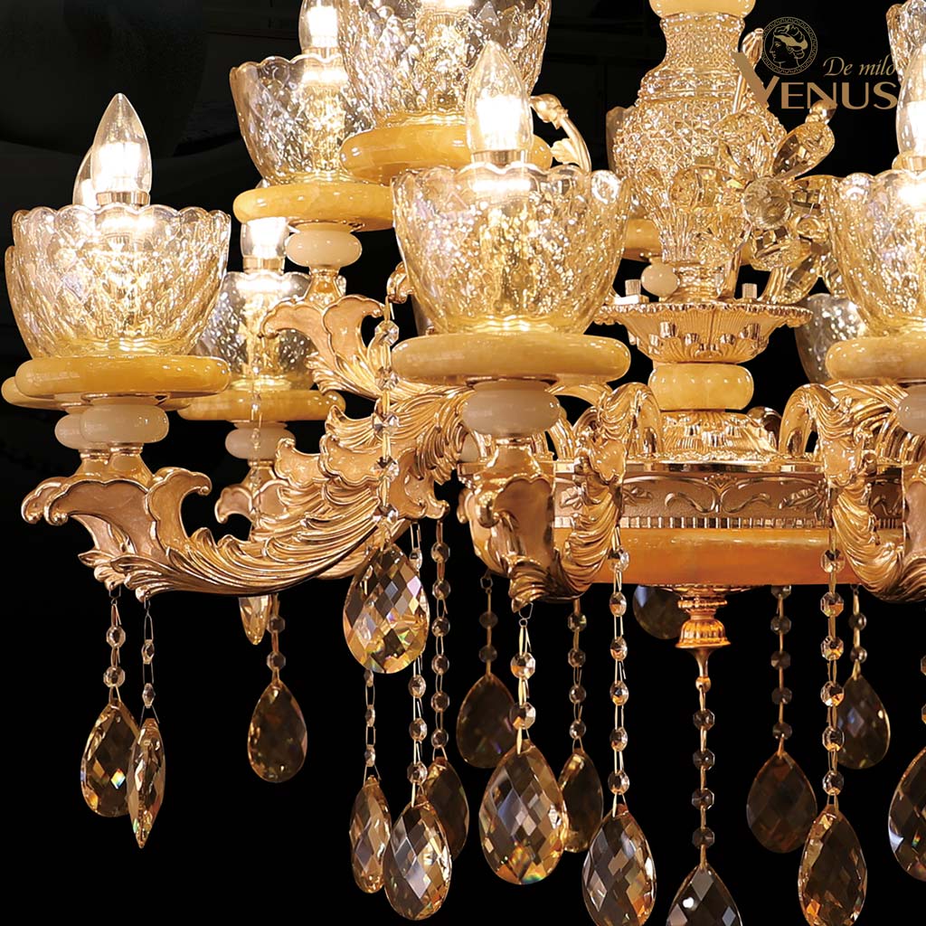 Đèn chùm chao Thủy tinh 15 Bóng Φ800 Venus VR8030/10+5 Đèn chùm chao Thủy tinh 15 Bóng Φ800 Venus VR8030/10+5