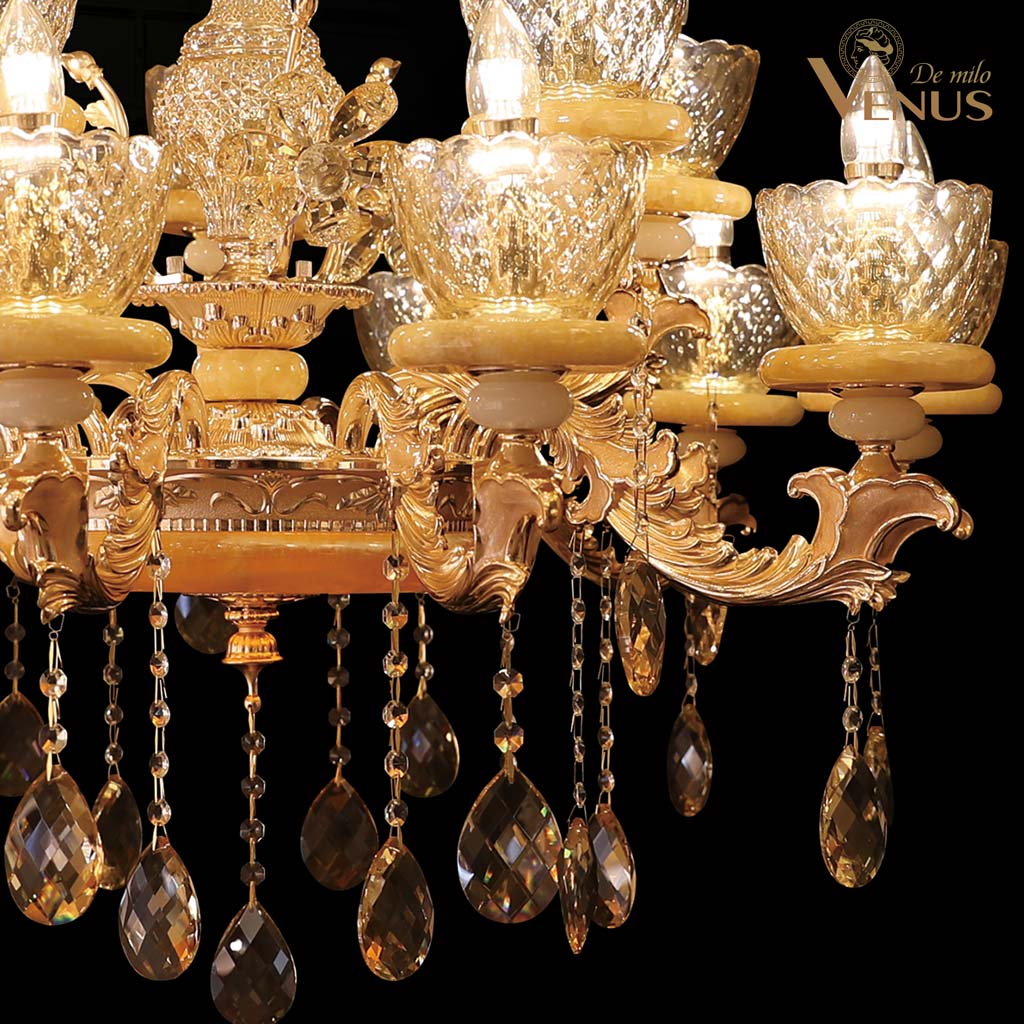 Đèn chùm chao Thủy tinh 15 Bóng Φ800 Venus VR8030/10+5 Đèn chùm chao Thủy tinh 15 Bóng Φ800 Venus VR8030/10+5