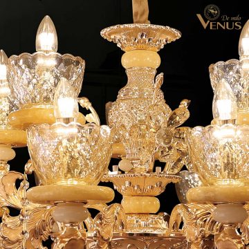 Đèn chùm chao thủy tinh 15 tay Φ800 Venus VR8030/10+5