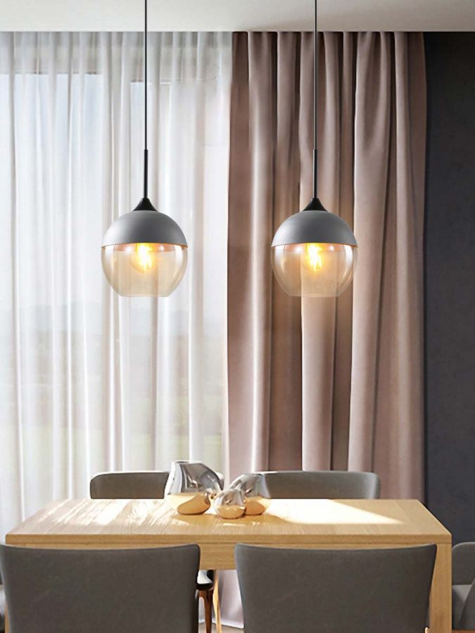đèn thả bàn ăn thủy tinh hiện đại
