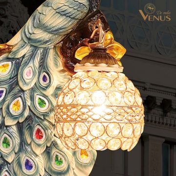 Đèn tường sứ hình chim công cao cấp Venus KD5213