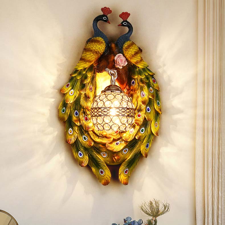 đèn tường chim công