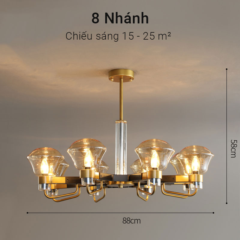 Đèn chùm thủy tinh trang trí phòng khách hiện đại Venus KD160801