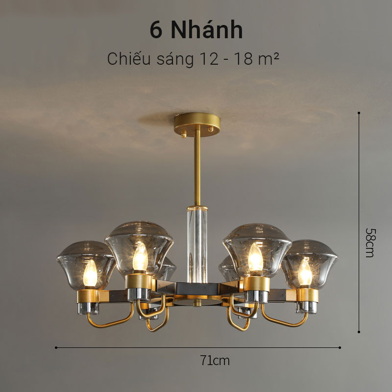Đèn chùm thủy tinh trang trí phòng khách hiện đại Venus KD160801