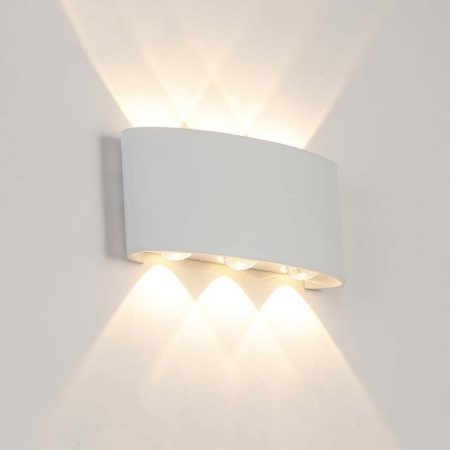 đèn hắt tường hiện đại 6 bóng 2 đầu sáng màu trắng