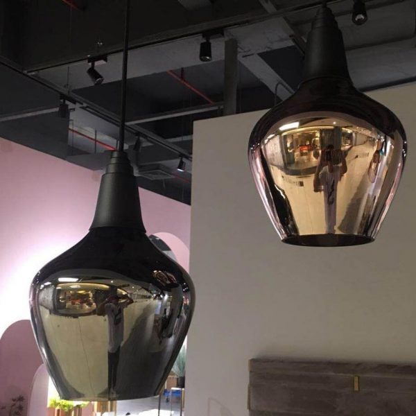 Đèn thả trần trang trí thủy tinh gương bóng