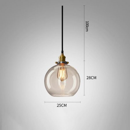 đèn thả trần trang trí thủy tinh trong suốt