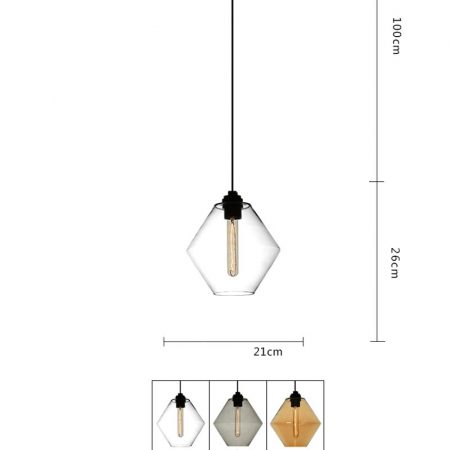 đèn thả trần trang trí thủy tinh trong suốt