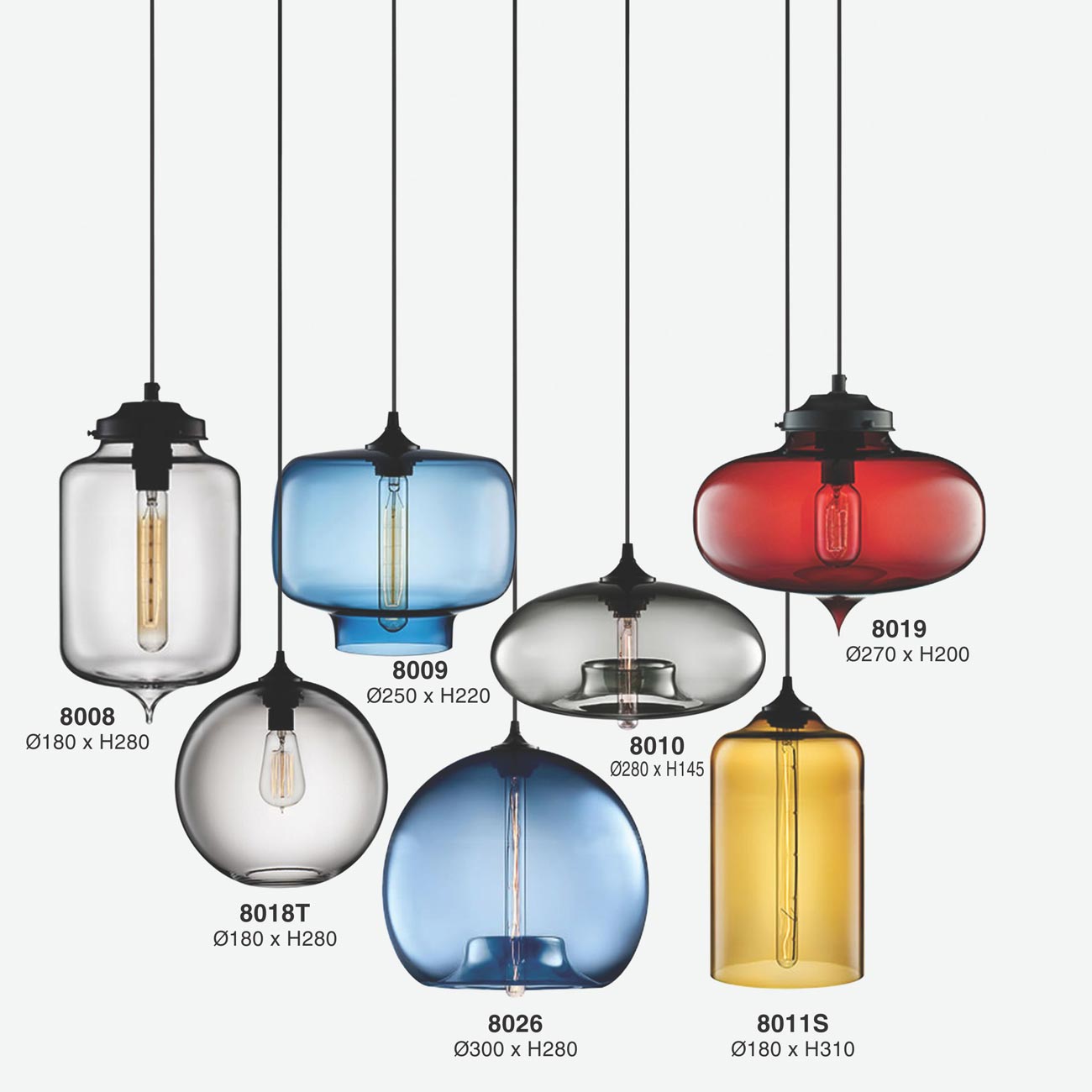 đèn thả thủy tinh trong suốt