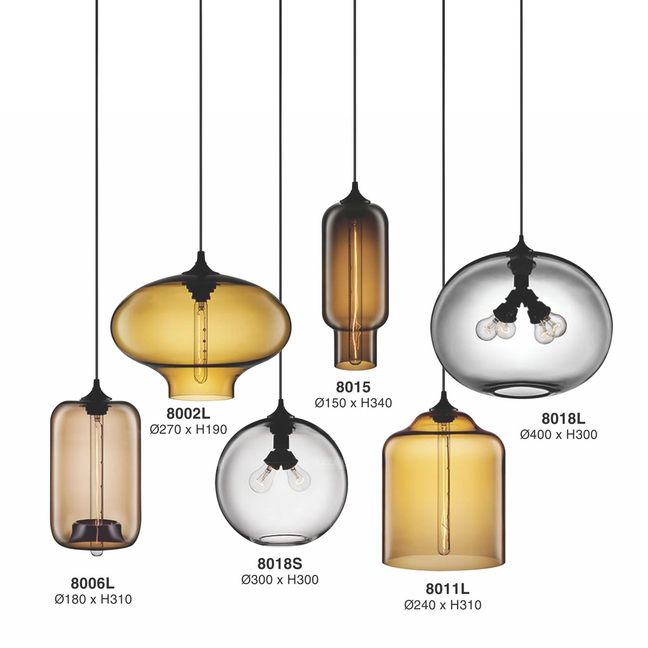 đèn thả thủy tinh trong suốt