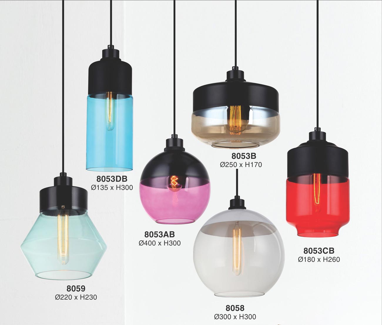 đèn thả thủy tinh trong suốt