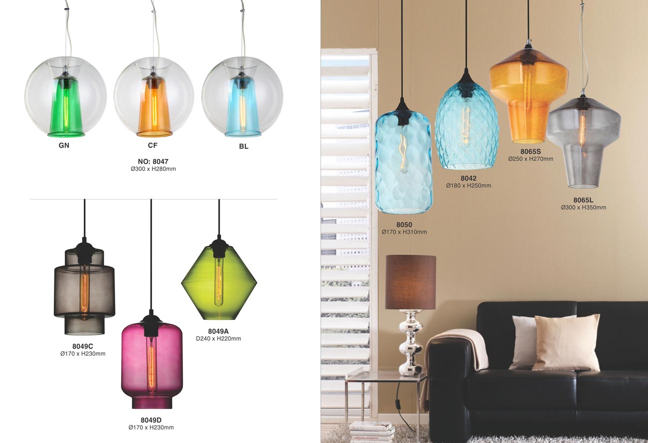 đèn thả thủy tinh trong suốt
