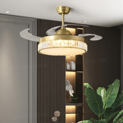 Đèn quạt trần pha lê trang trí 82572