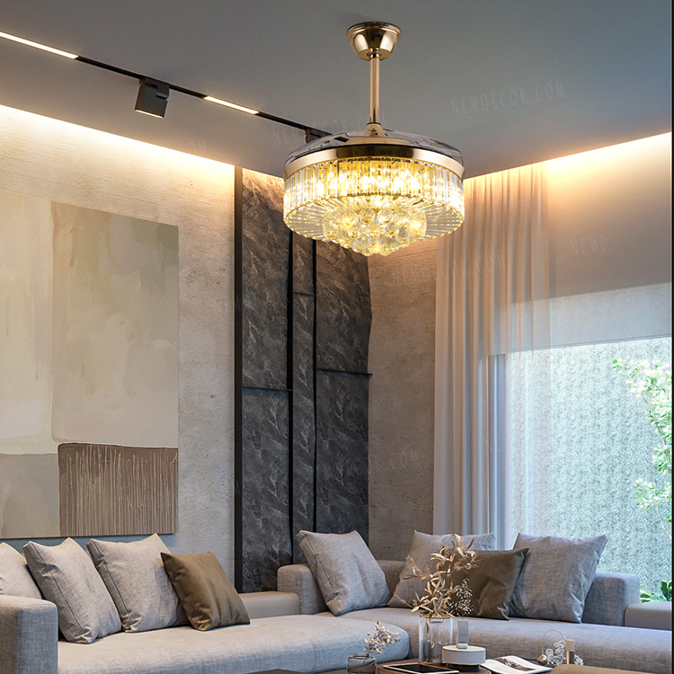 Đèn quạt trần pha lê trang trí 76797 - Image 2