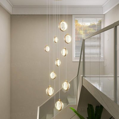 Đèn thả pha lê trang trí thông tầng 10 bóng 86614