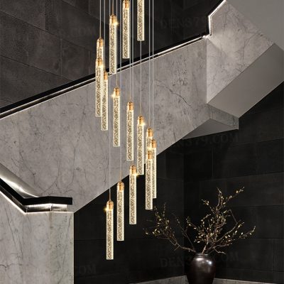 Đèn thả pha lê trang trí thông tầng 25 bóng 86565