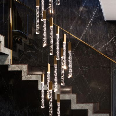 Đèn thả pha lê cao cấp trang trí thông tầng 18 bóng 86573