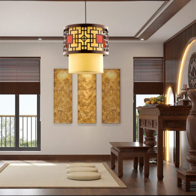 Đèn thả gỗ trang trí phòng thờ 76996 - Image 2