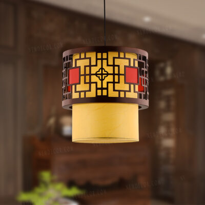Đèn thả gỗ trang trí phòng thờ 76996