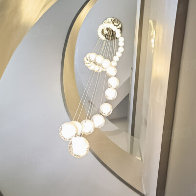 Đèn thả pha lê trang trí thông tầng 72632