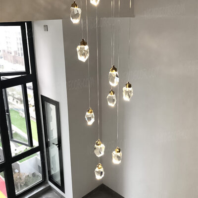 Đèn thả pha lê trang trí thông tầng 72641