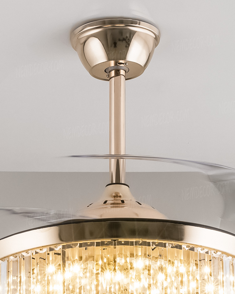 Đèn quạt trần pha lê trang trí 72850 - Image 3
