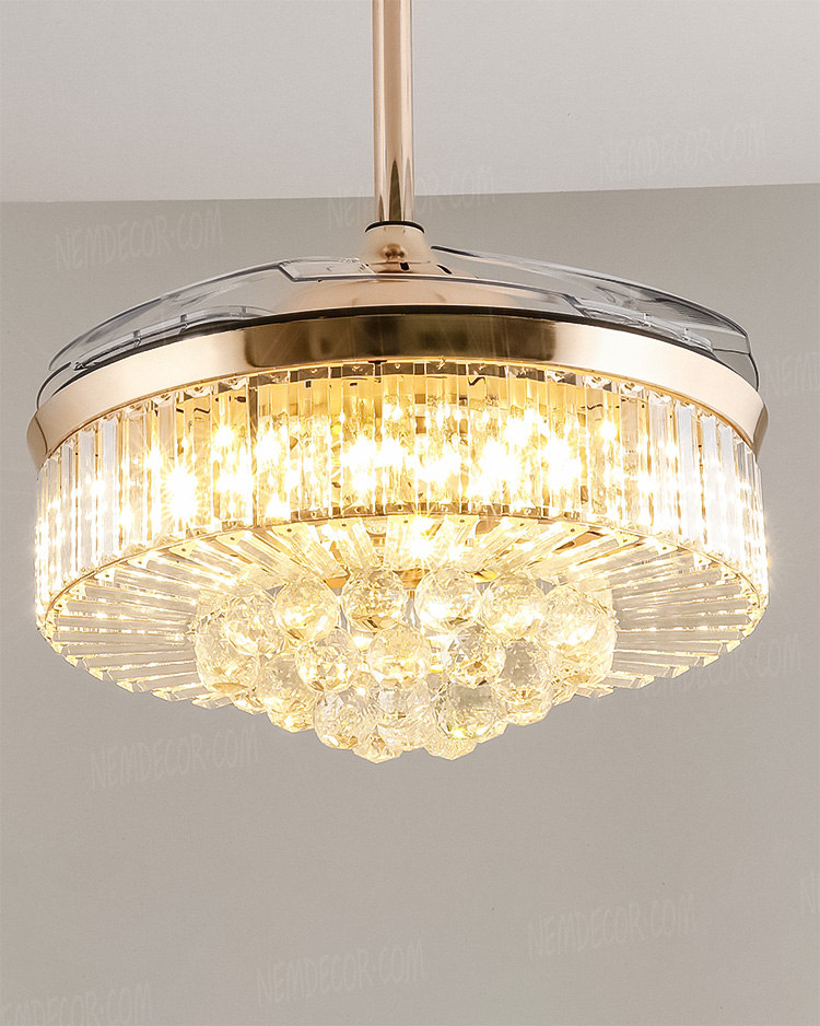 Đèn quạt trần pha lê trang trí 72850 - Image 2