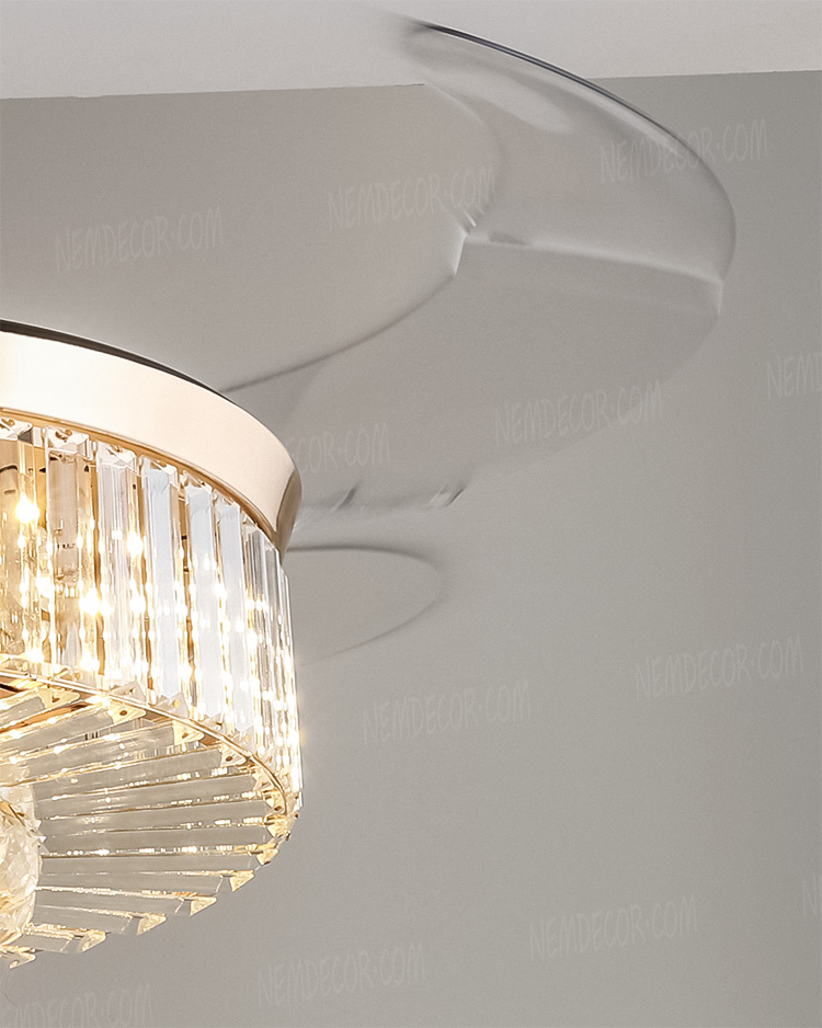Đèn quạt trần pha lê trang trí 72850 - Image 4