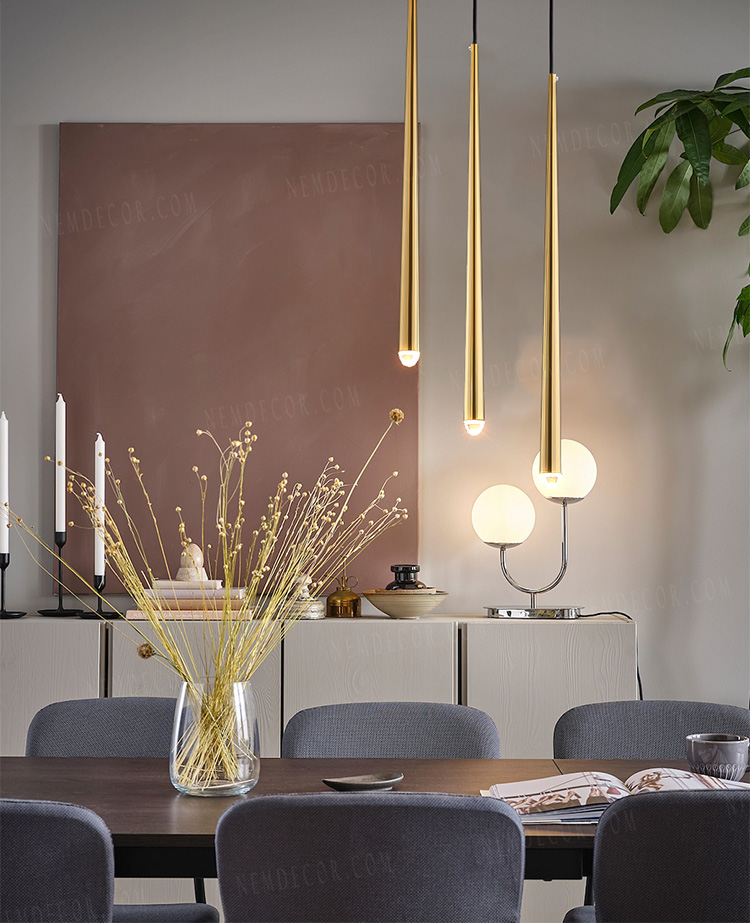 Đèn thả trang trí ống vàng cao cấp 76171 - Image 3
