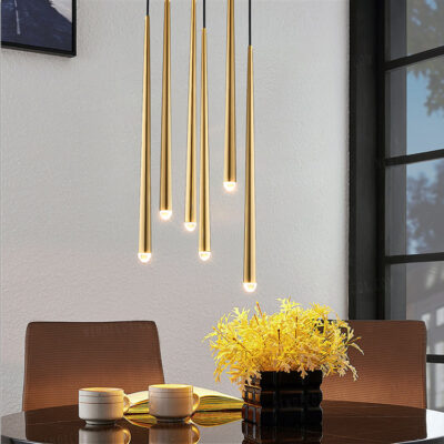 Đèn thả trang trí ống vàng cao cấp 76171 - Image 2
