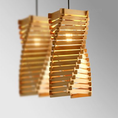 Đèn thả gỗ trang trí 83332