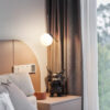 Đèn thả trang trí quả cầu thủy tinh thân sơn đen tĩnh điện TTK03