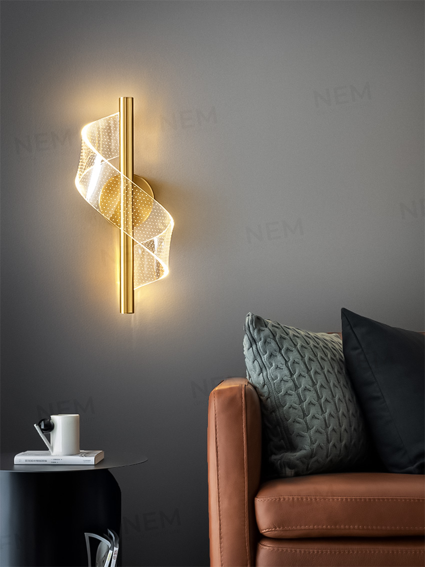 Đèn hắt tường trang trí cao cấp A13 (vàng) - Image 3