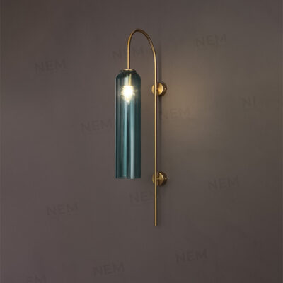Đèn tường ống thủy tinh cao cấp W2201G (xanh)
