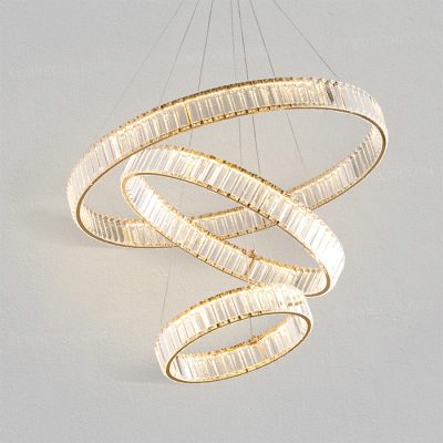 Đèn thả 3 vòng tròn pha lê cao cấp N82495