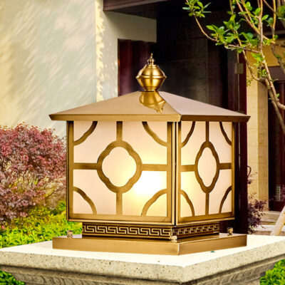 Đèn trụ trang trí sân vườn ngoài trời màu Vàng đồng TD 01 - Image 4