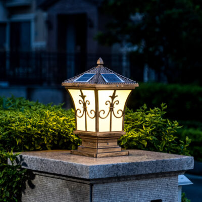 Đèn trụ trang trí sân vườn ngoài trời Cổ điển dùng năng lượng mặt trời TD 17-20 - Image 3
