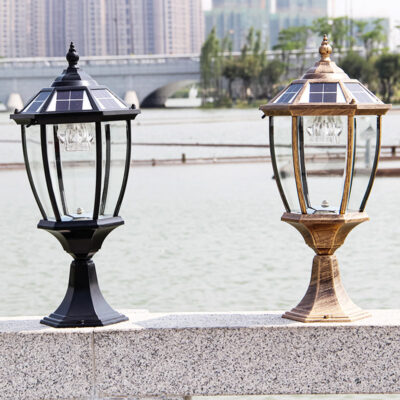 Đèn trụ năng lượng mặt trời trang trí sân vườn Cổ điển TD19-20 Đen - Image 3