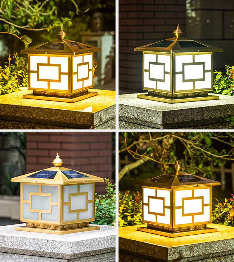 Đèn trụ trang trí sân vườn ngoài trời cổ điển dùng năng lượng mặt trời TD 38 - Image 5