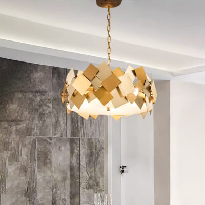 Đèn thả trần trang trí Hiện đại TH 8200 - Lá Inox mạ đồng - Image 2