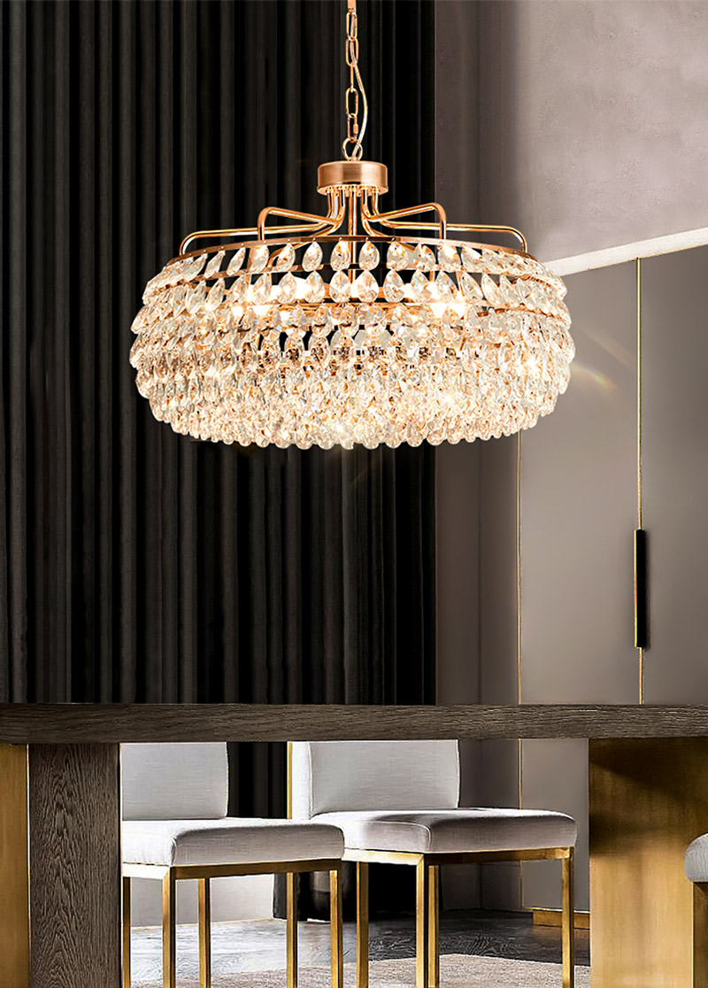 Đèn chùm pha lê thả trần trang trí Tân cổ điển TH 8201-23 - Image 3
