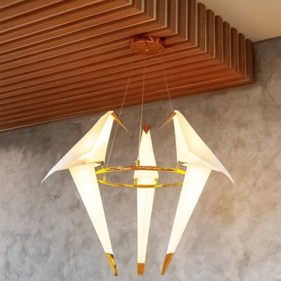 Đèn thả thủy tinh chim hạc cao cấp TTK09