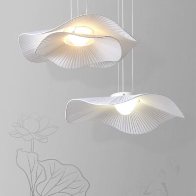 Đèn thả vải thủ công lá sen TH5324