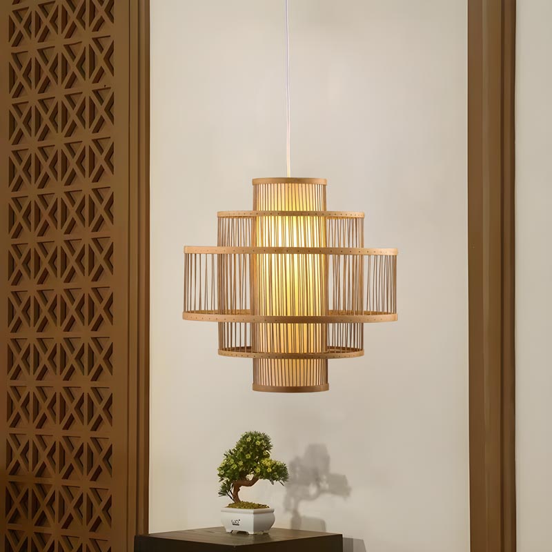 Đèn thả trần trang trí bằng tre tự nhiên THVR91055 - Image 4