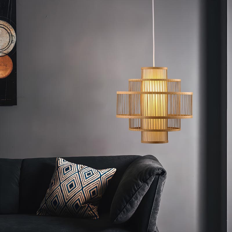 Đèn thả trần trang trí bằng tre tự nhiên THVR91055 - Image 3